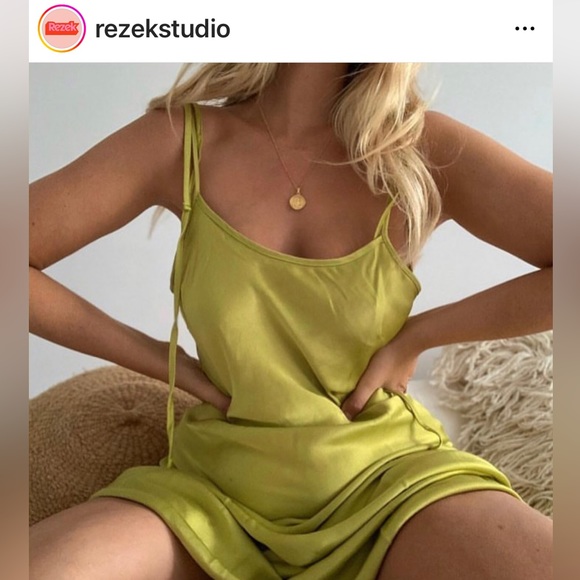 🪩 Rezek Studio - Dandy Slip Dress in Avocado Green - XS - Picture 7 of 11